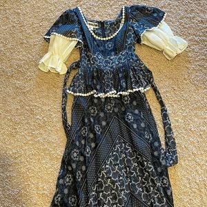 Quad vintage peplum maxi dress